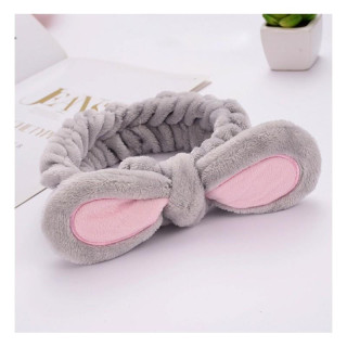 Sivá kozmetická čelenka s ušami