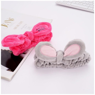 Sivá kozmetická čelenka s ušami