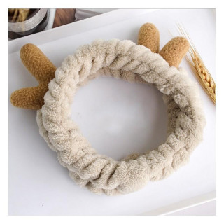 Kozmetická čelenka s parohami v krémovej farbe