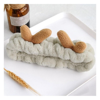 Kozmetická čelenka s parohami v krémovej farbe