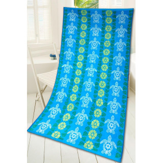 Plážová osuška modrá s korytnačkami