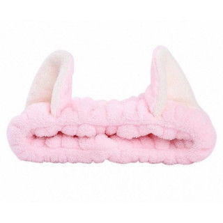 Ružová kozmetická čelenka s ušami