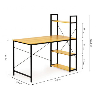 Kancelársky kovový stôl s regálom