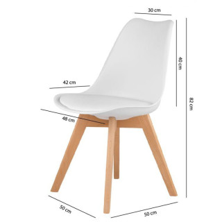 Sada 4 bielych stoličiek s vankúšom