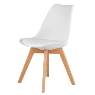 Sada 4 bielych stoličiek s vankúšom