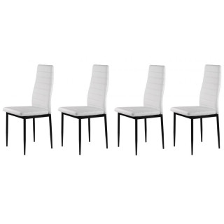 Sada 4 jedálenských stoličiek v bielej farbe