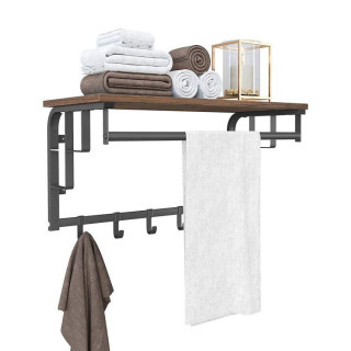 Drevená polica s vešiakmi