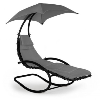 Sivé hojdacie ležadlo so strieškou