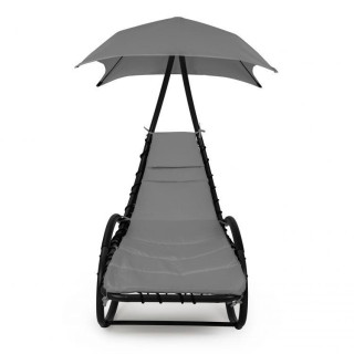 Sivé hojdacie ležadlo so strieškou