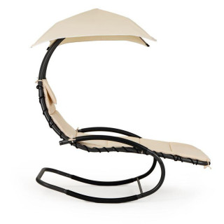 Hojdacie ležadlo so strieškou v béžovej farbe