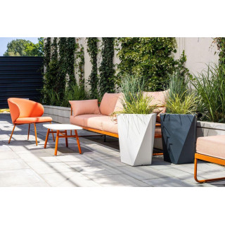 Záhradný kvetináč biely/sivý väčšieho rozmeru