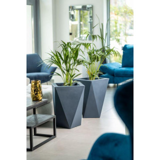 Záhradný kvetináč biely/sivý väčšieho rozmeru