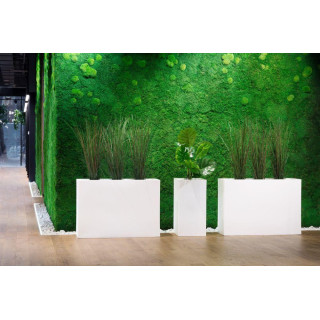 Pozdĺžny kvetináč biely/sivý do záhrady