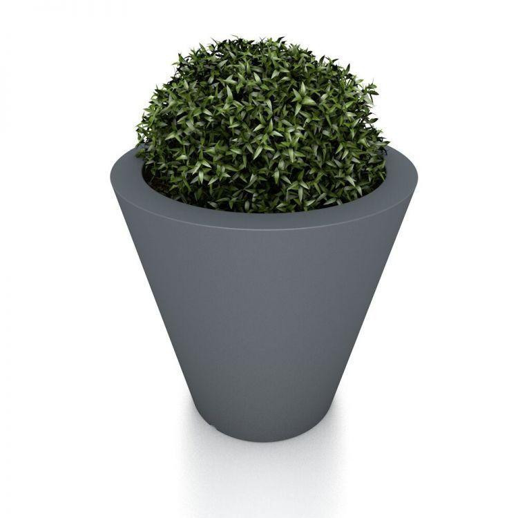 Záhradný okrúhly kvetináč biely/sivý