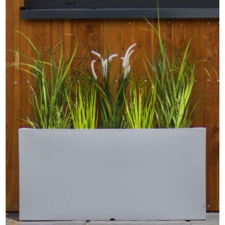 Kvetináč biely/sivý v tvare kvádra