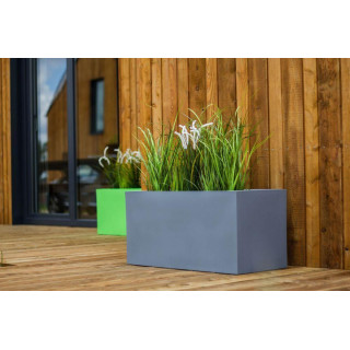 Kvetináč biely/sivý v tvare kvádra