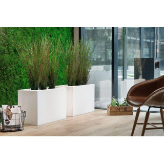 Záhradný pozdĺžny kvetináč biely/sivý