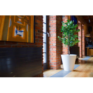 Záhradný okrúhly kvetináč s LED osvetlením