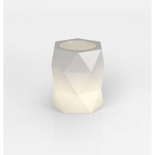 Masívny biely kvetináč s LED osvetlením