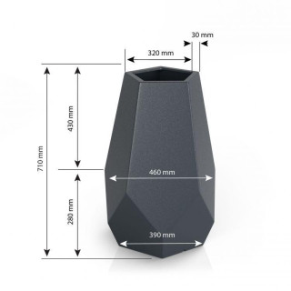 Záhradný kvetináč bielej farby s LED osvetlením