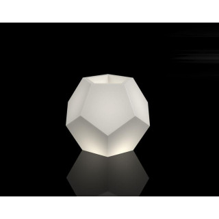 Biely mohutný kvetináč s LED osvetlením