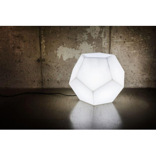 Biely mohutný kvetináč s LED osvetlením