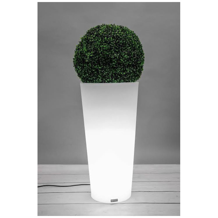 Vysoký okrúhly kvetináč s LED osvetlením