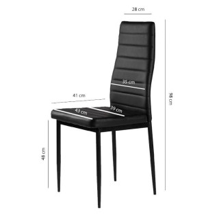 Sada 4 jedálenských stoličiek v čiernej farbe