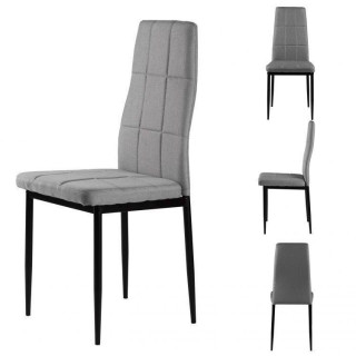 Sada 4 svetlosivých jedálenských stoličiek