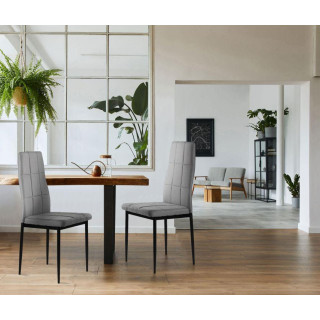 Sada 4 svetlosivých jedálenských stoličiek