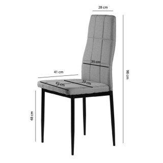 Sada 4 svetlosivých jedálenských stoličiek