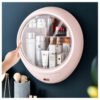 Ružový visiaci organizér na kozmetiku