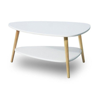 Moderný trojuholníkový stolík v bielej farbe