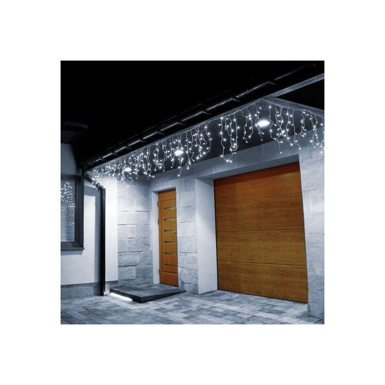 Vonkajšie LED cencúle v studenej bielej farbe - 19 m