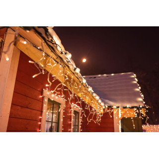 Vonkajšie LED cencúle v studenej bielej farbe - 19 m