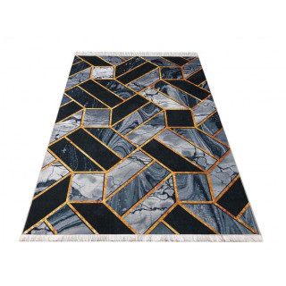 Sivo-čierny koberec s mramorovým vzorom