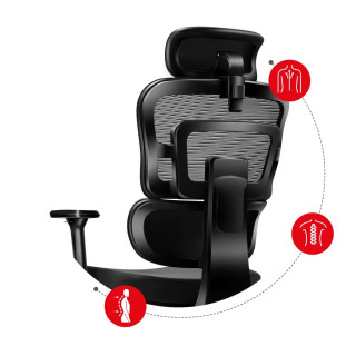 Ergonomické herné kreslo Huzaro v čiernej farbe