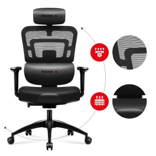 Ergonomické herné kreslo Huzaro v čiernej farbe