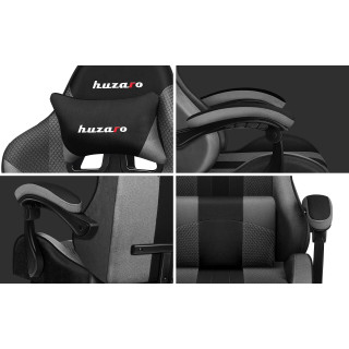 Sivo-čierne herné kreslo Huzaro