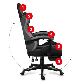 Sivo-čierne herné kreslo Huzaro