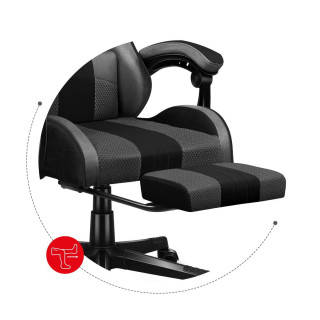 Sivo-čierne herné kreslo Huzaro