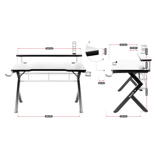 Čierno-biely herný stôl Huzaro