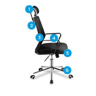 Čierne kancelárske kreslo Mark Adler