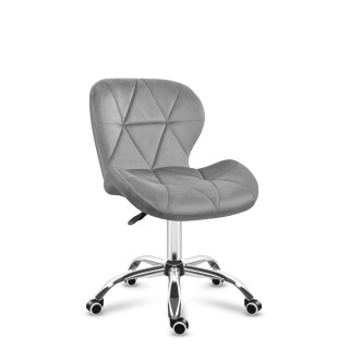 Velúrové kreslo sivej farby s prešívaním