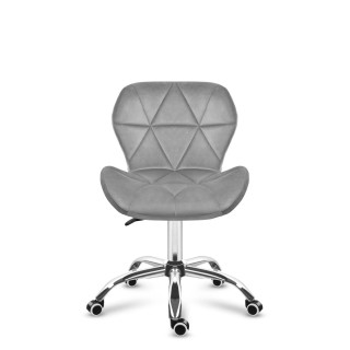 Velúrové kreslo sivej farby s prešívaním