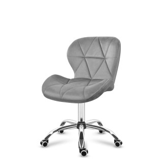 Velúrové kreslo sivej farby s prešívaním