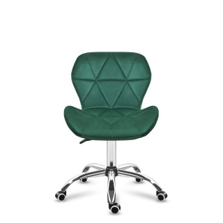 Zelené velúrové kreslo s prešívaním