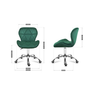 Zelené velúrové kreslo s prešívaním