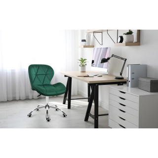 Zelené velúrové kreslo s prešívaním