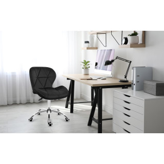 Velúrové kreslo s prešívaním v čiernej farbe